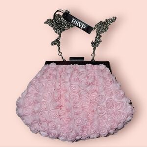 RSVP pink rose crossbody clutch purse
